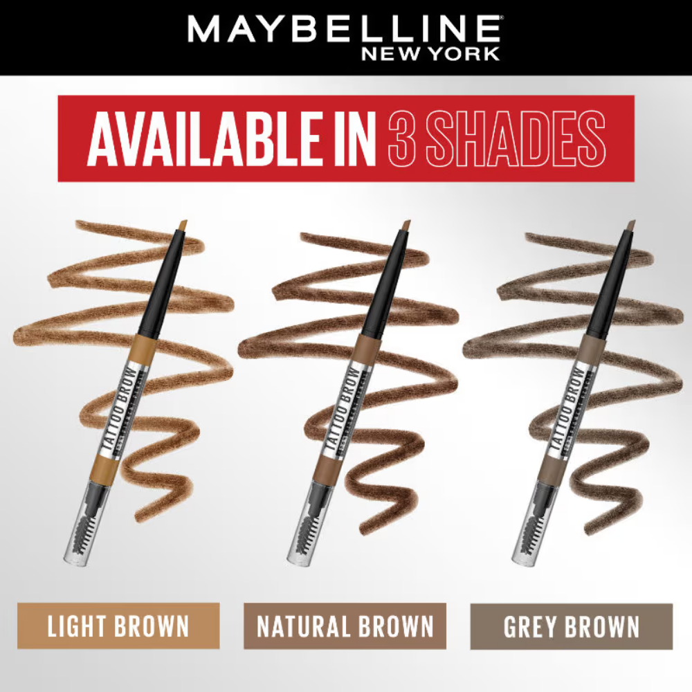 Maybelline New York Tattoo Brow 36H Brow Pencil, Water & Smudgeproof