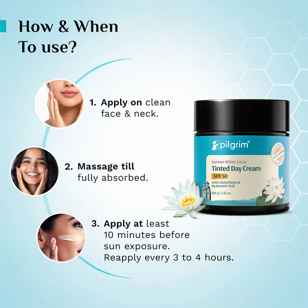 Pilgrim White Lotus Day Cream SPF 50 with Camellia & Yugdugu