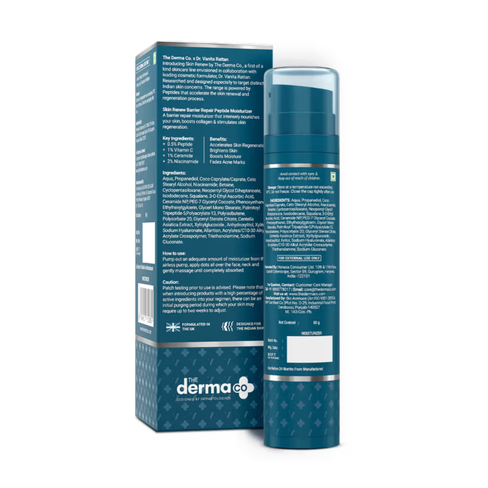 The Derma Co X Dr. V Skin Renew Barrier Repair Peptide Moisturizer