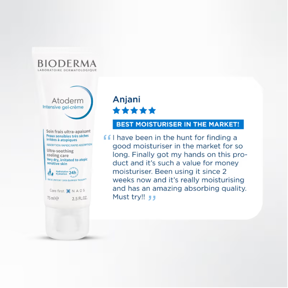 Bioderma Atoderm Intensive Gel Creme Moisturizer - Lightweight & Non Greasy - Dry Skin