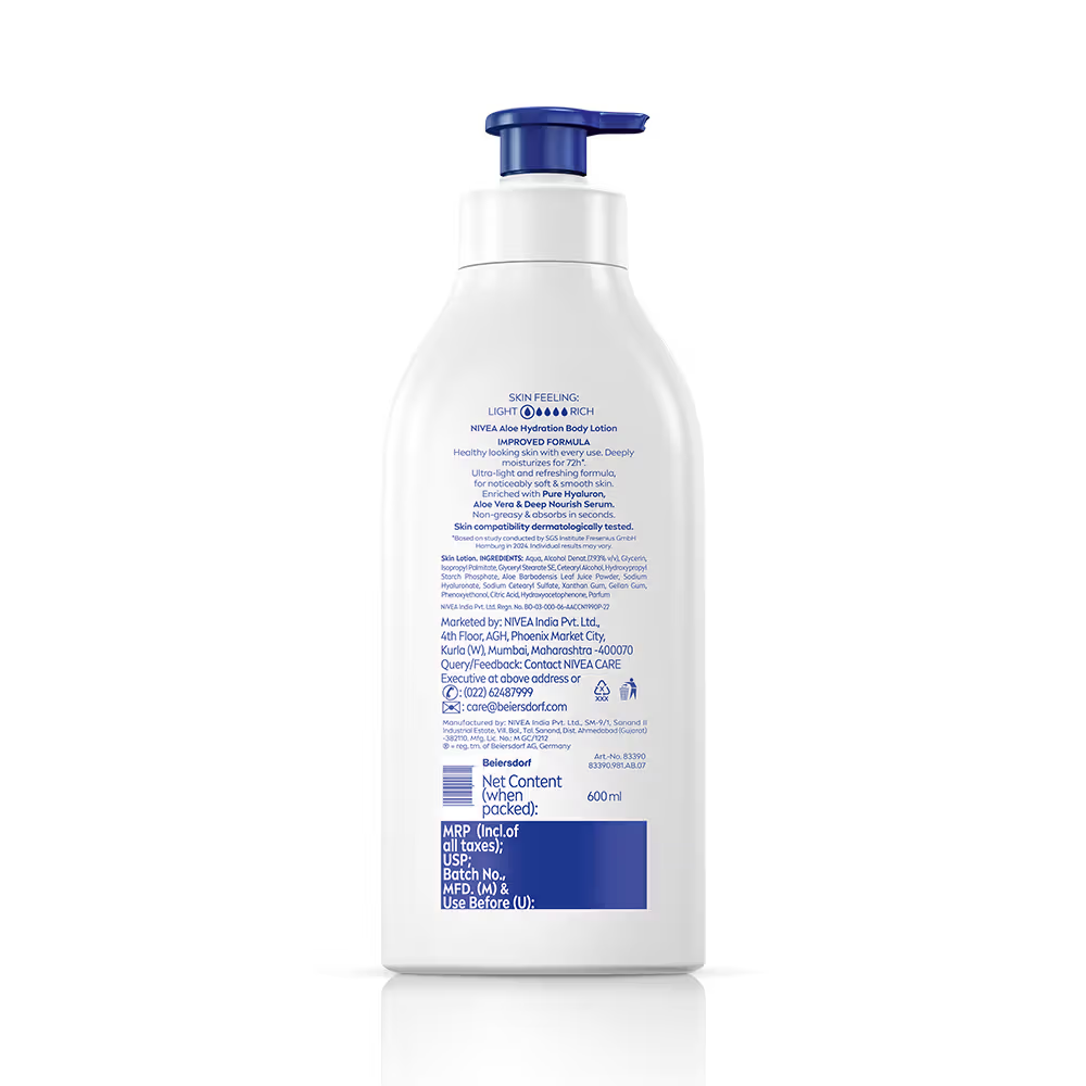 Nivea 100% Natural Aloevera Body lotion- 5 in 1 COMPLETE CARE for 48H Refreshing moisturization