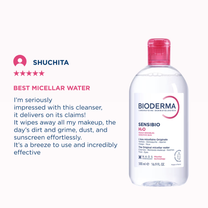 Bioderma Dermatological Micellar Water Sensibio H2O - Gently Removes Makeup Prevents Clogged Pores