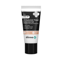 The Derma Co 1% Hyaluronic Tinted Sunscreen Gel For Broad Spectrum Protection SPF 60 PA++++