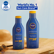 NIVEA SPF 50+ PA+++ Protect & Moisture Sunscreen-No White Cast, With Vitamin C & Hyaluron