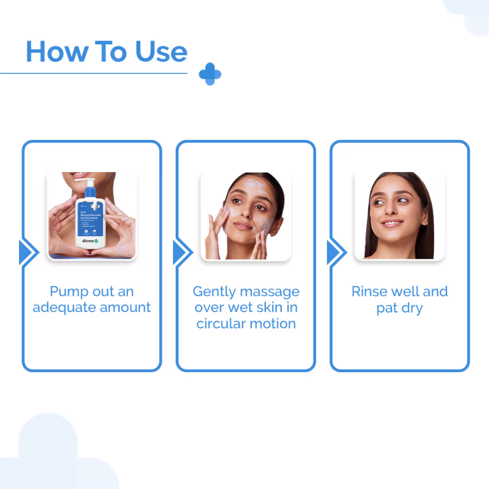 The Derma Co 2.5% Benzoyl Peroxide Gel Face Wash with Ceramides For Acne,Inflammation & Oily Skin