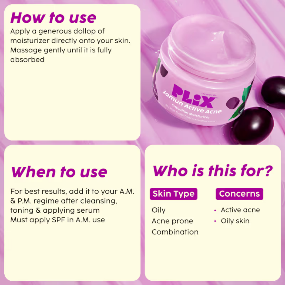 Plix Jamun Skincare Combo With Cleanser, Toner, Serum, Moisturizer & Spot Corrector For Women & Men