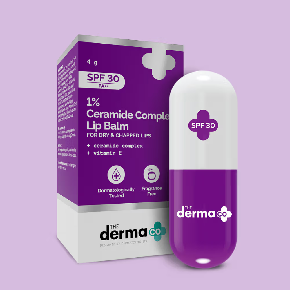 The Derma Co Ceramides Lip Balm with SPF 30 PA+++ and Vitamin E for Dry and Chapped Lips