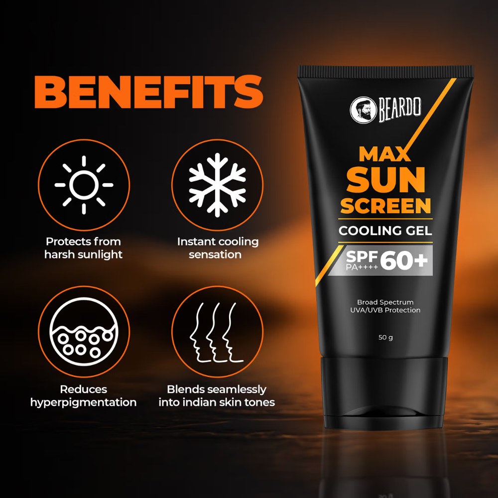 Beardo Max Sunscreen Cooling Gel SPF with SPF 60+ PA++++