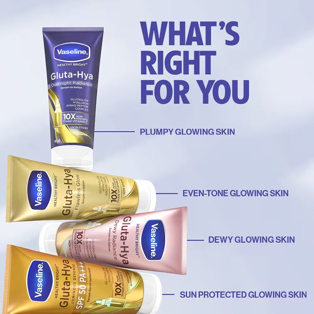 Vaseline Gluta-Hya Overnight Radiance, Serum-In-Lotion, With Amino Peptide And GlutaGlow