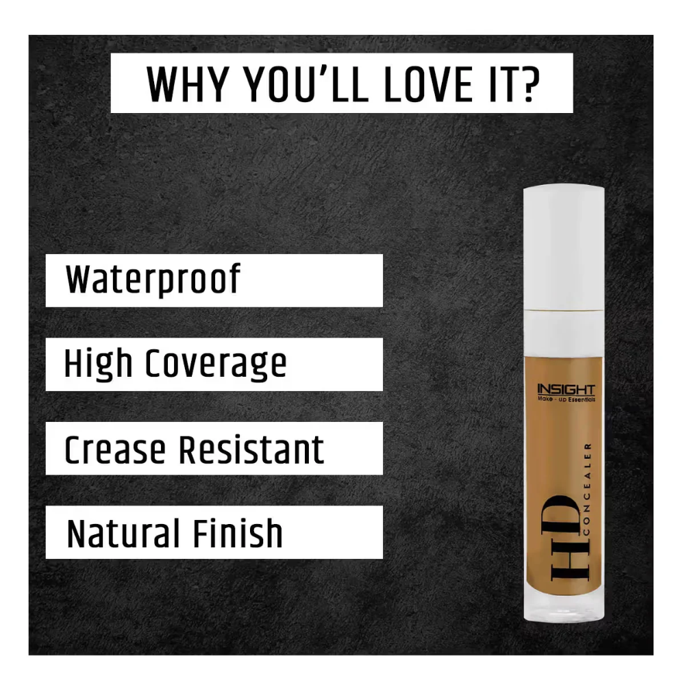 Insight Cosmetics Hd Concealer, Crease Resistant & High Coverage Long Wear Waterproof Formula