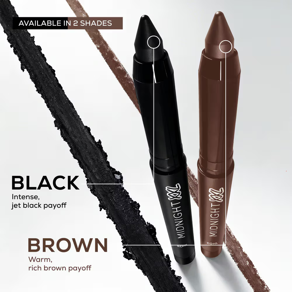 Renee Cosmetics Midnight XXL Waterproof, Smudge-Proof Kohl With Sharpener