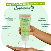 Simple Refreshing Facial Wash, 100% Soap-Free | Perfect for Sensitive Skin
