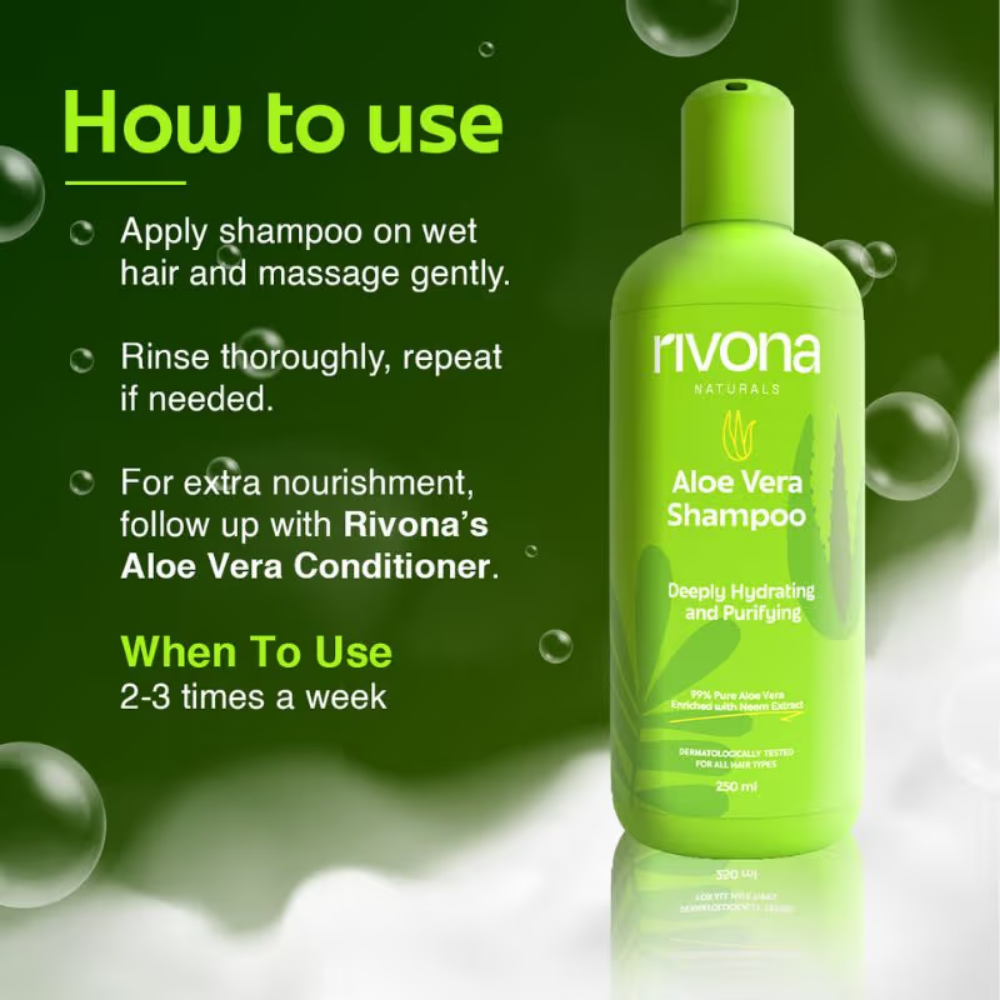 Rivona Naturals Aloe Vera Shampoo For Hair Fall Control And Hair Growth- Sulphate And Paraben Free