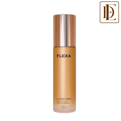 FLiCKA Flawless Femme HD Liquid Foundation Dewy Finish Long Lasting Medium High Coverage
