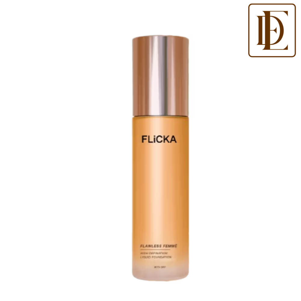 FLiCKA Flawless Femme HD Liquid Foundation Dewy Finish Long Lasting Medium High Coverage