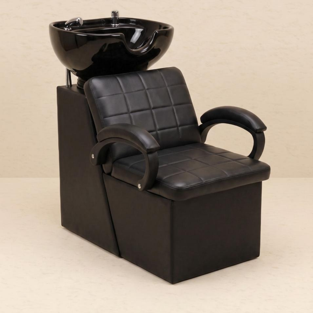 DE STORE Luxury Black Shampoo Backwash Salon Chair